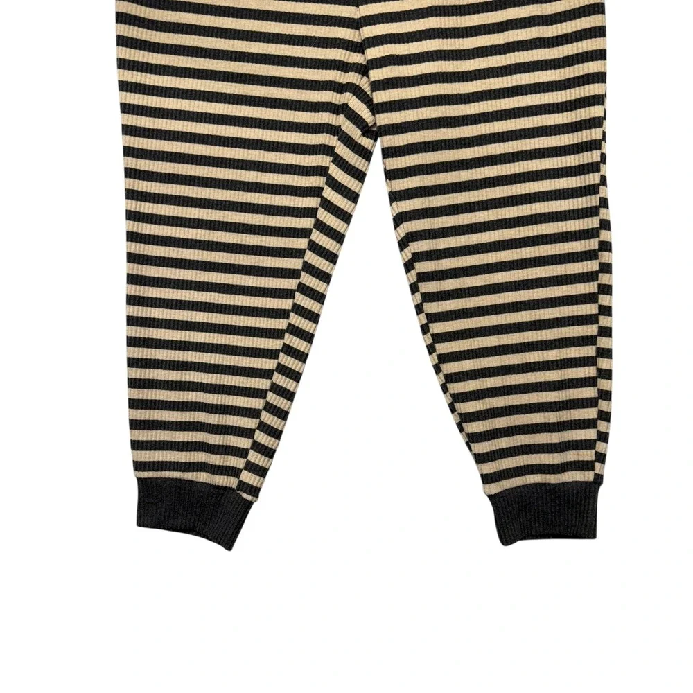Torrid Sleep Striped Ribbed Jogger Pants Lounge Sleepwear Women Size 3 Black Tan